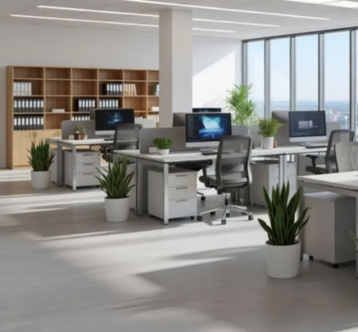 Modern open-plan workspace representing CIK GALA LTD's efficient facilities