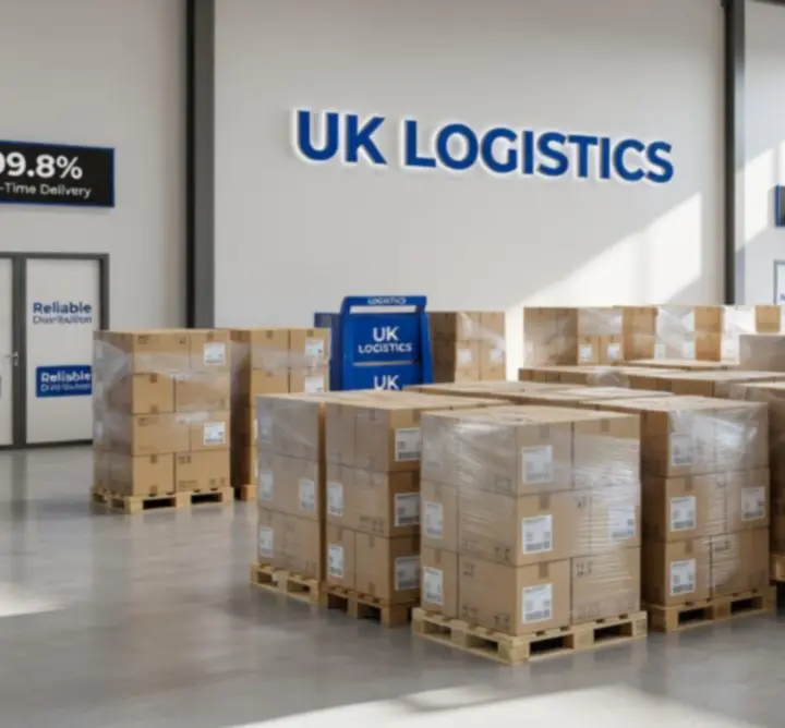 Customer reviewing an online order summary with packaged products ready for dispatch